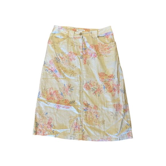 PENDELTON vintage tan floral skirt RN#29685, Linen blend  women’s size 6, - Picture 1 of 5
